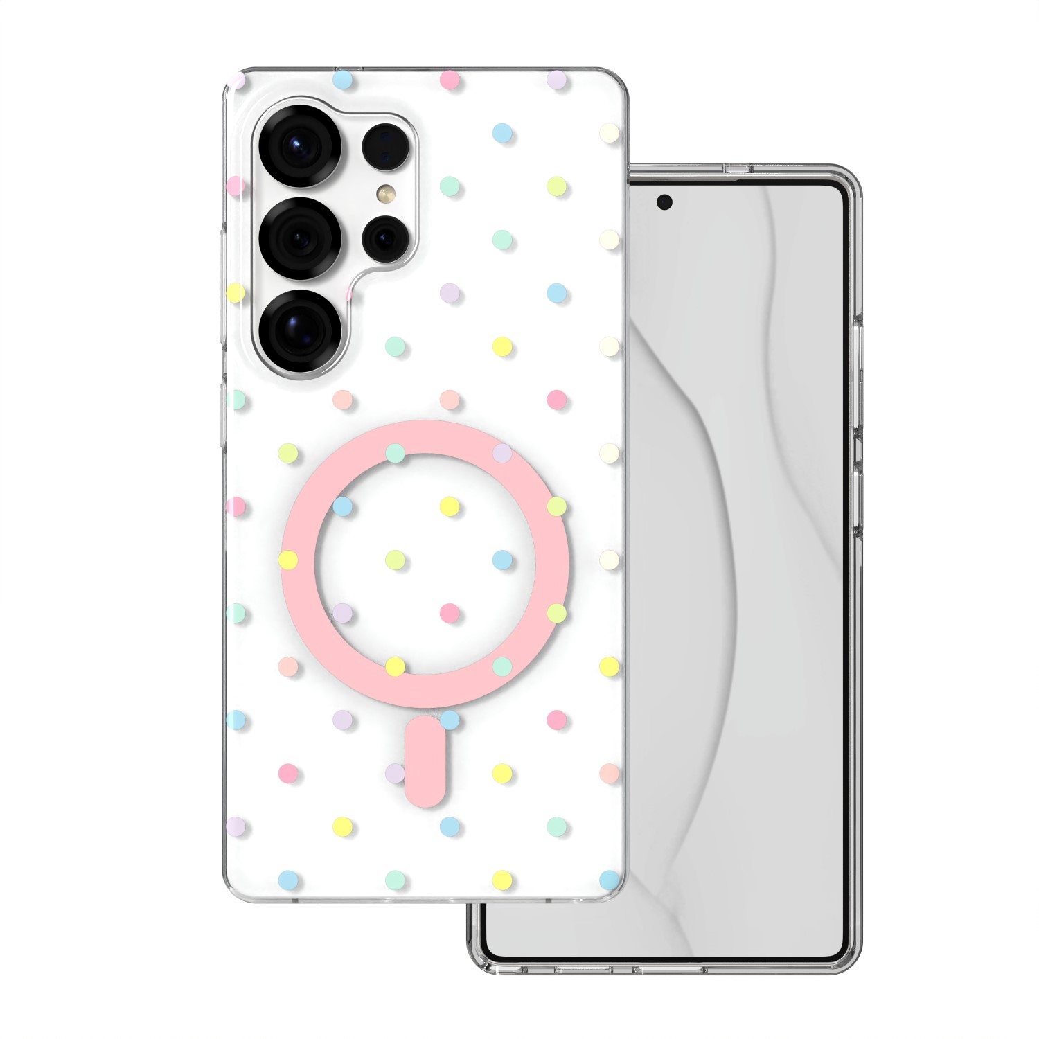Bubble Dots Mag dėklas Samsung S25 Ultra baltas