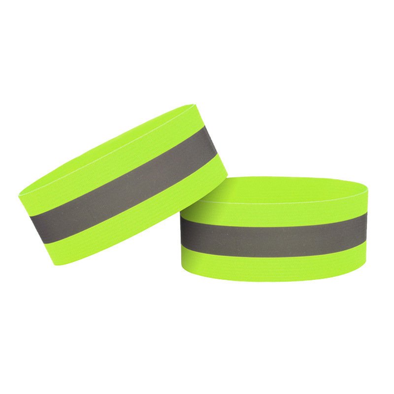Atšvaitinė rankos juosta su Velcro užsegimu dviračiui ir bėgimui, 4 cm - geltona