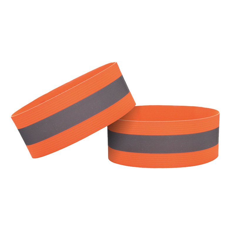 Atšvaitinė rankos juosta su Velcro užsegimu dviračiui ir bėgimui, 4 cm - oranžinė