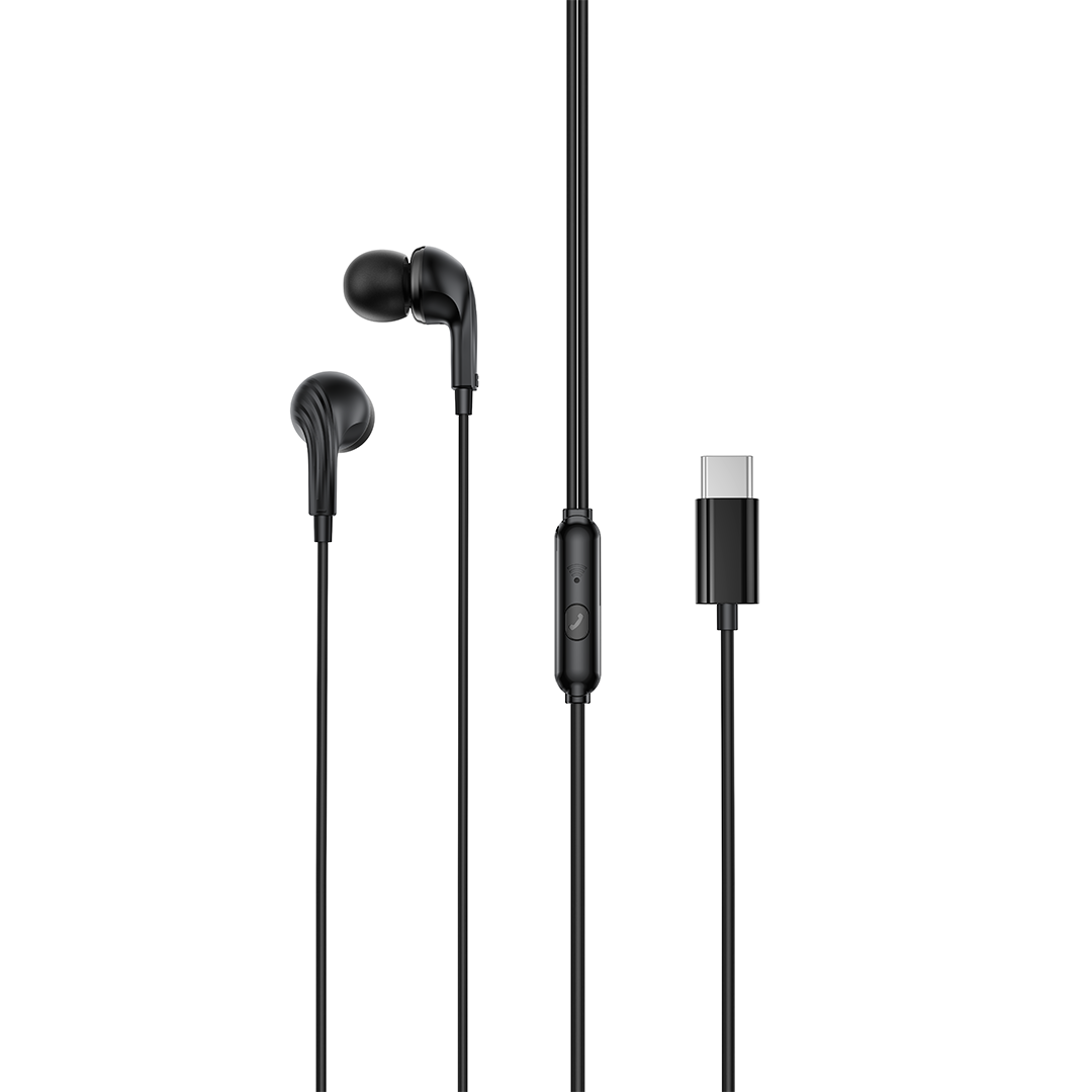 XO EP82 laidinės ausinės su USB-C jungtimi, juodos
