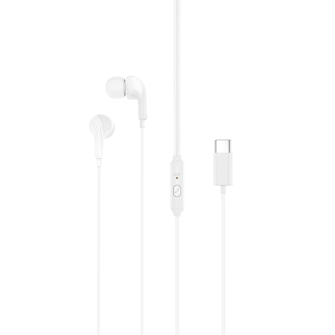 XO EP82 laidinės ausinės su USB-C jungtimi, baltos