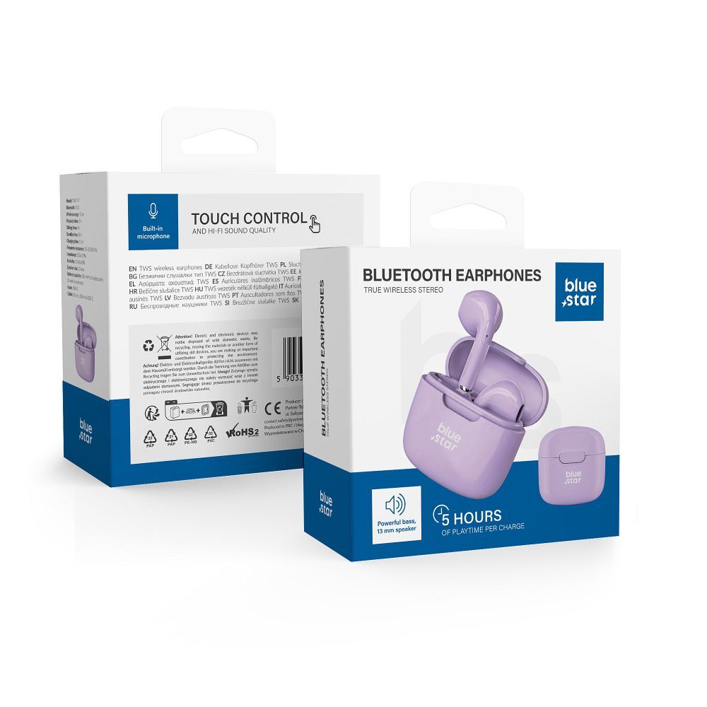 Беспроводные наушники Blue Star FI7 TWS фиолетовый