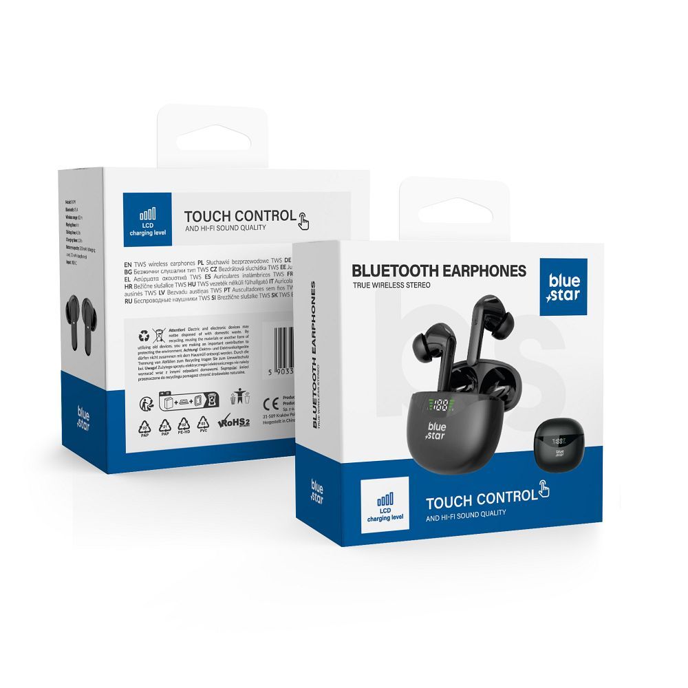 Belaidės ausinės Blue Star T60 TWS juodos