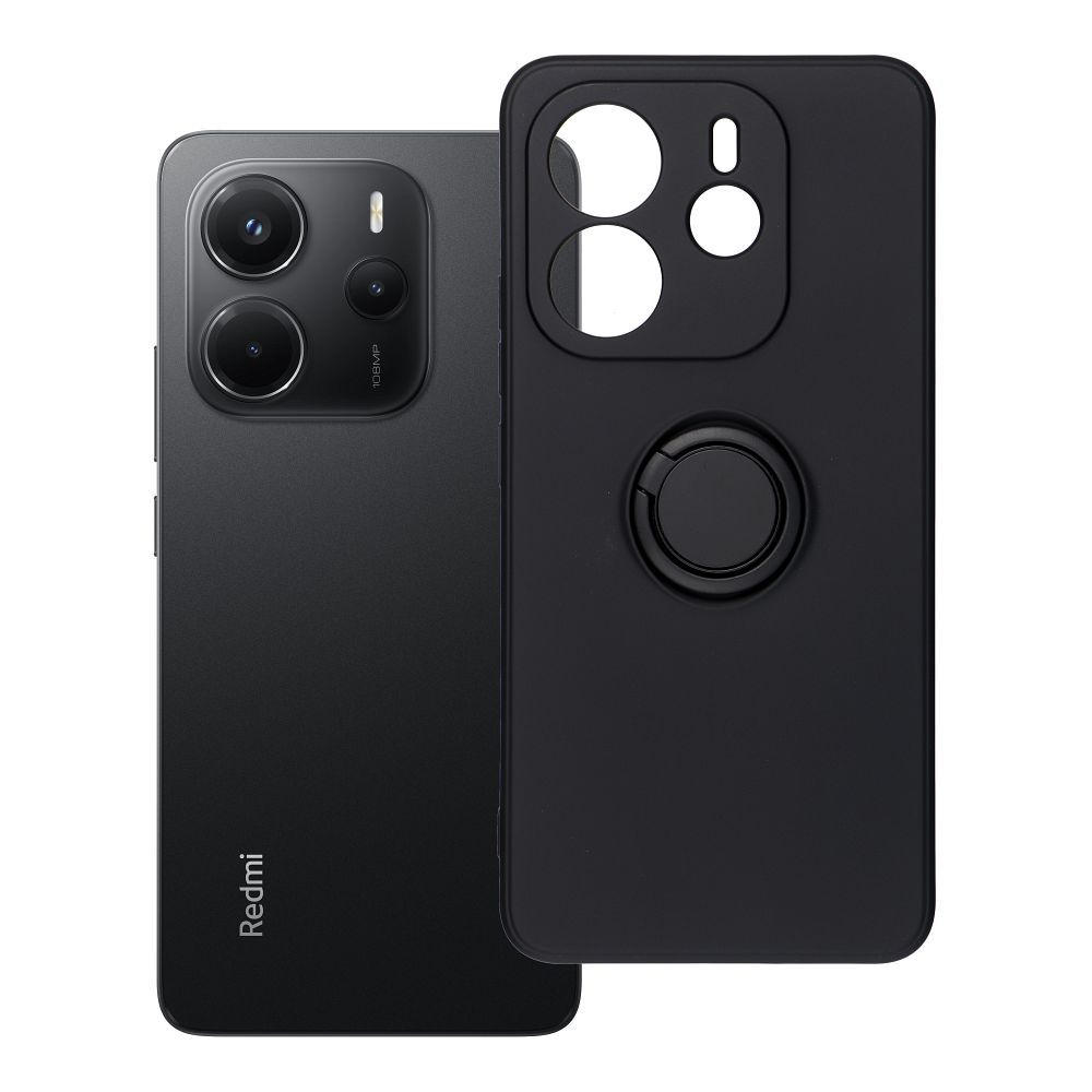 Чехол для Xiaomi Redmi Note 14 4G (GLOBAL - 164,84mm x 78,15mm x 8,16mm) Silicone Ring чёрный