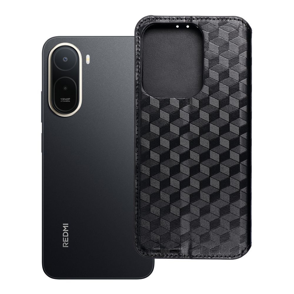 Atverčiamas dėklas Xiaomi Redmi A7 PRO Cubic Book, juodas