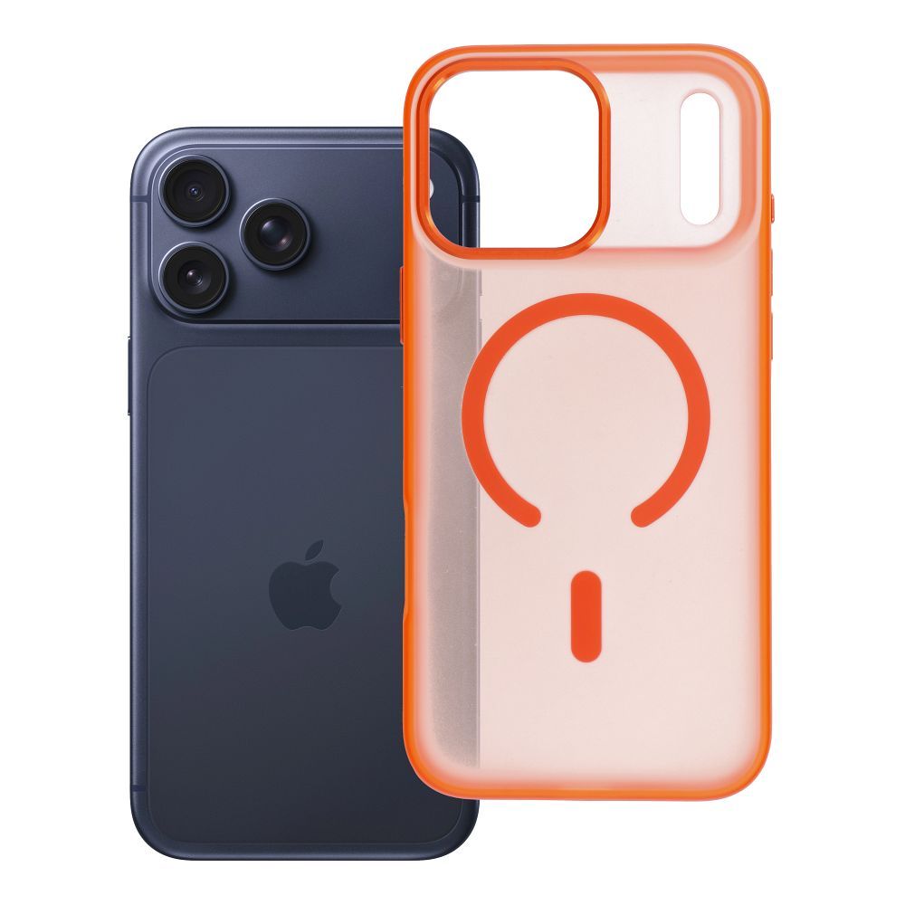Su MagSafe suderinamas Flexline Mag Cover dėklas iPhone 17 Pro Max / 18 Pro Max (žemas kameros kraštas), oranžinis
