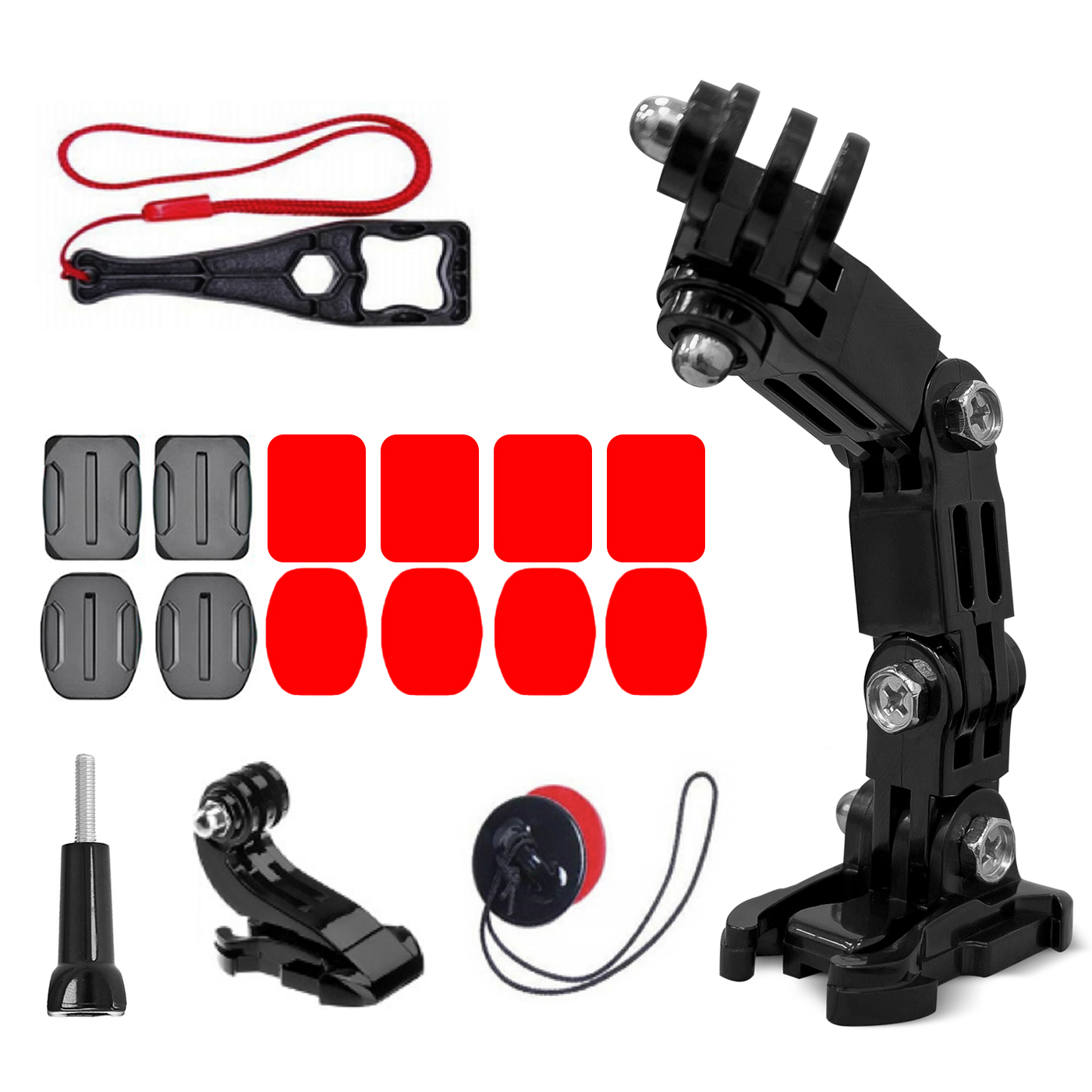 GoPro šalmo tvirtinimo priedų rinkinys GoPro, DJI, Insta360, SJCam, Eken veiksmo kameroms (GoPro Cycling Helmet Chin Holder)