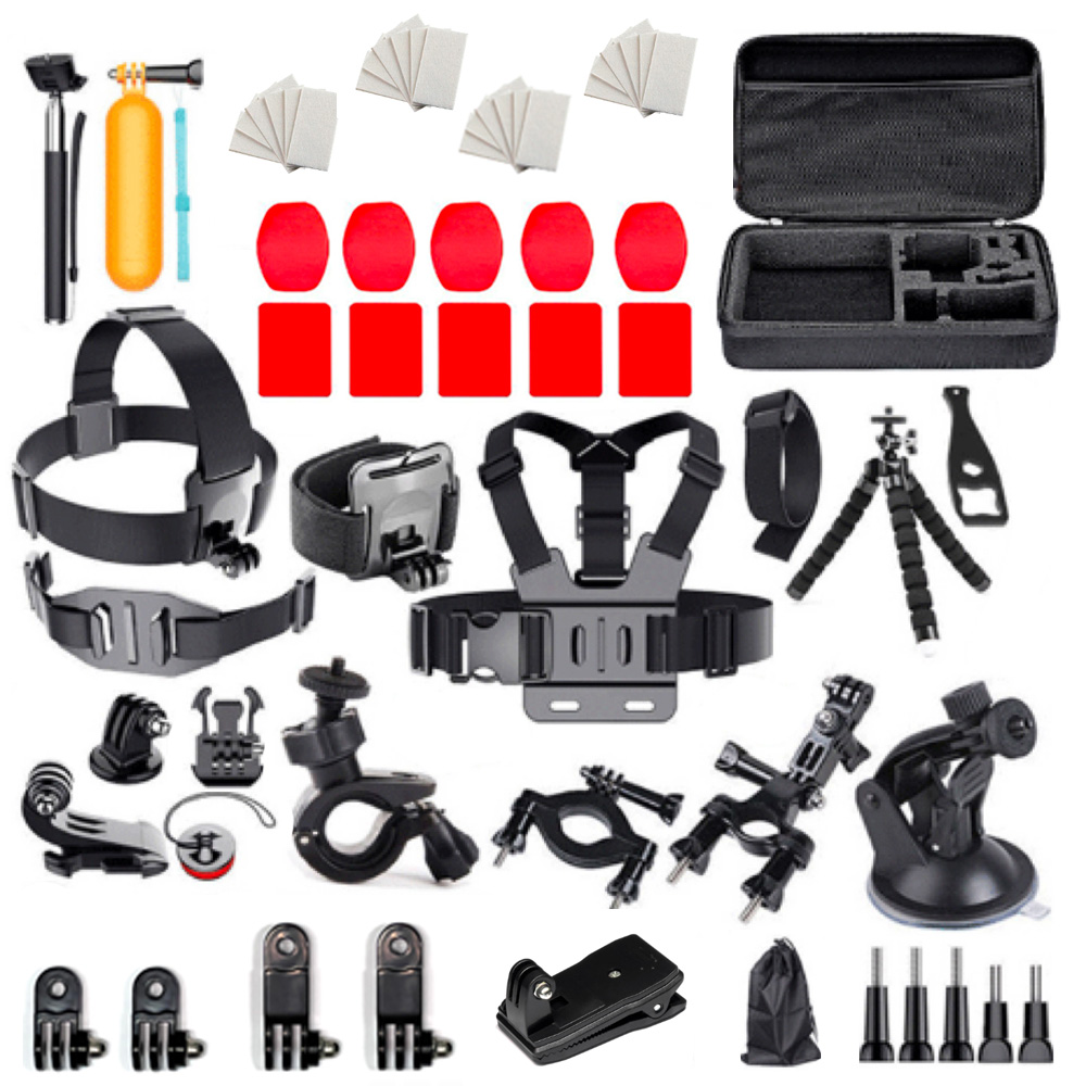Universalus 63-in-1 priedų rinkinys GoPro, DJI, Insta360, SJCam, Eken veiksmo kameroms (GoPro 63-in-1 set)