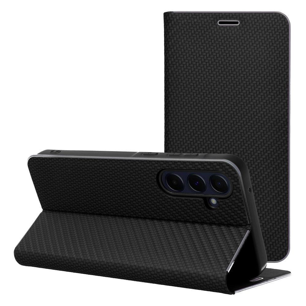 Atverčiamas dėklas skirtas Samsung A27 Luna Book Carbon juodas
