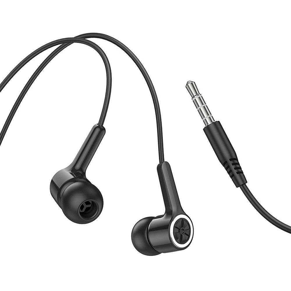 HOCO laidinės ausinės Jack 3,5 mm su mikrofonu M104 juodos