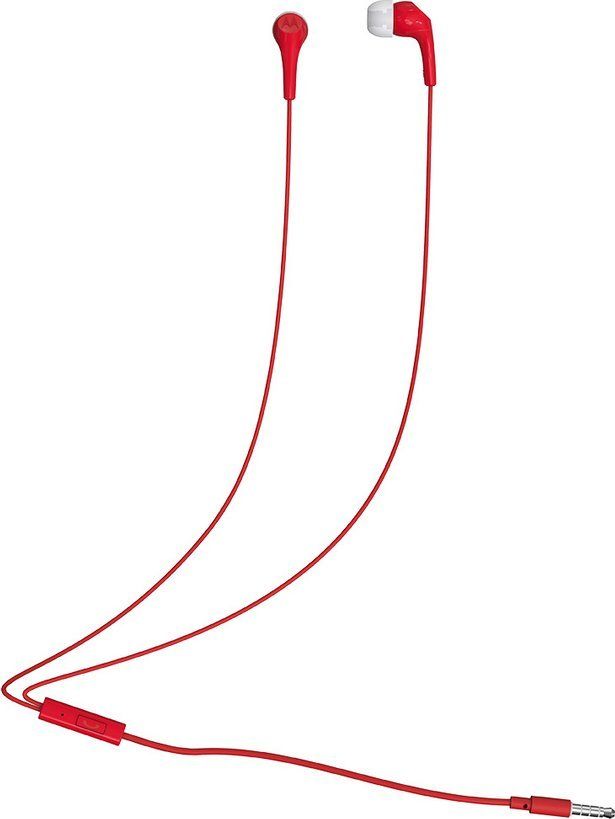 Wired earphones jack with mircophone 3,5mm MOTOROLA Ear Buds 2-s red