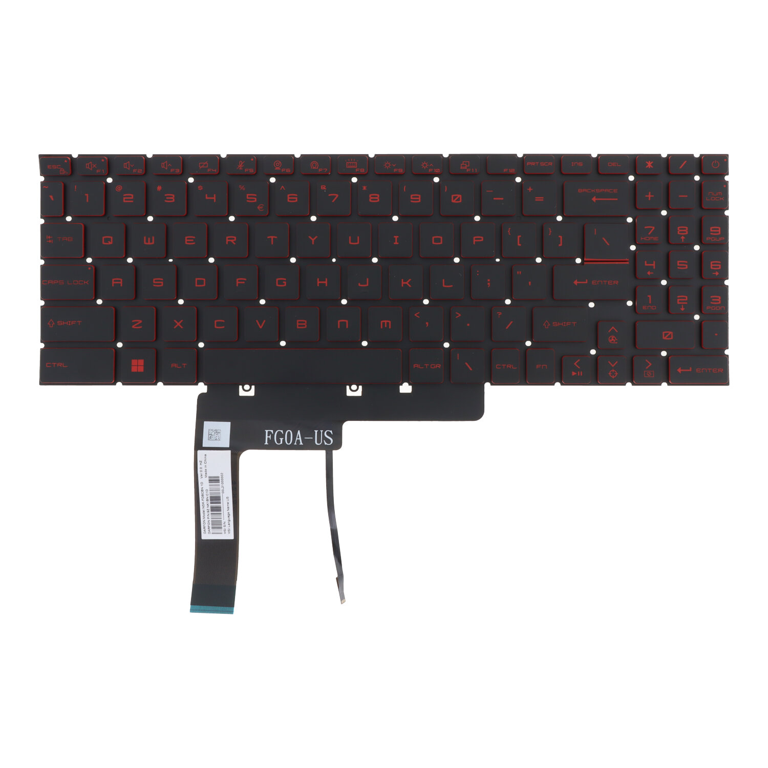 Klaviatūra MSI Katana GF66 / GF76 US su apšvietimu