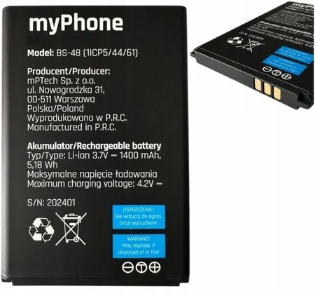 "myPhone 6410 LTE" akumuliatorius