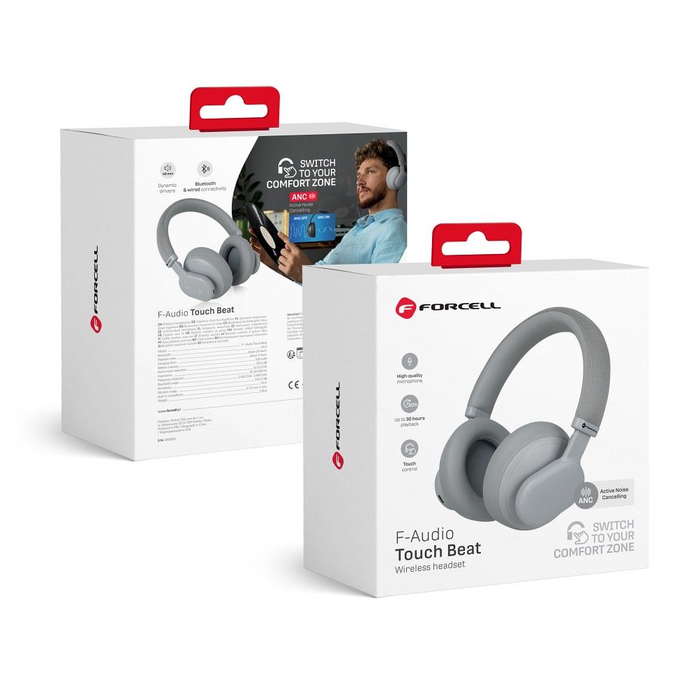 Wireless headphones Forcell F-Audio Touch Beat ANC grey