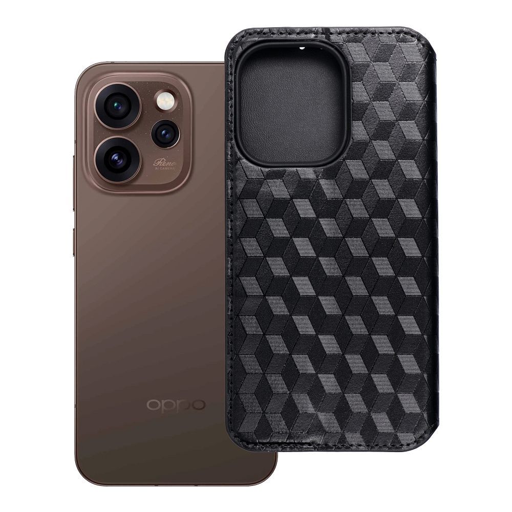 Atverčiamas dėklas Oppo Reno 15 Pro 5G Cubic Book, juodas