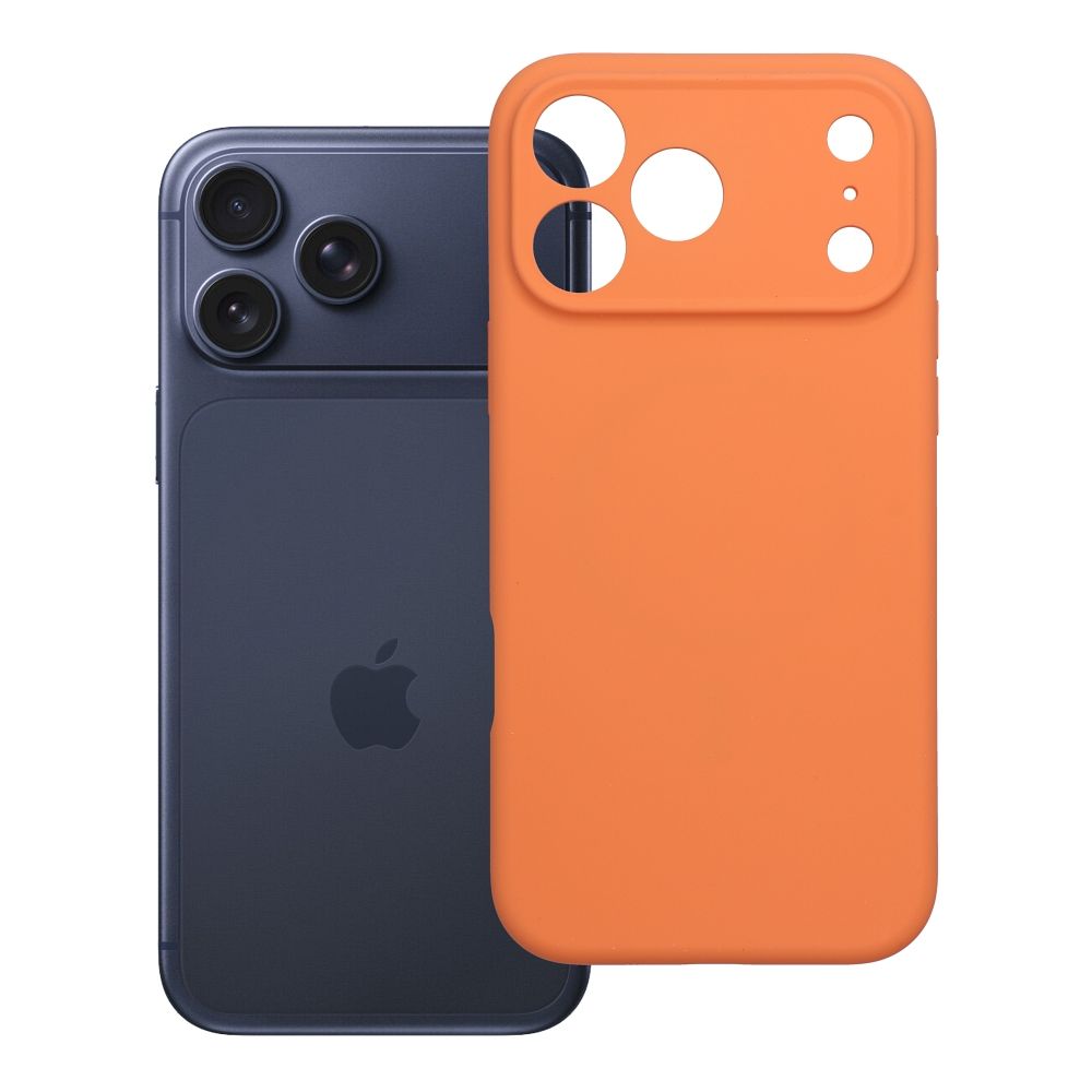 Dėklas iPhone 17 Pro Max / 18 Pro Max (žemas kameros kraštas) Forcell F-Protect Rubber Premium, suderinamas su MagSafe, oranžinis