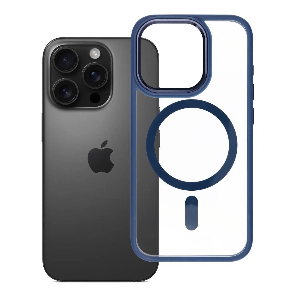 ROAR dėklas MAG BUMPER, suderinamas su MagSafe, IPHONE 15 Pro, tamsiai mėlynas