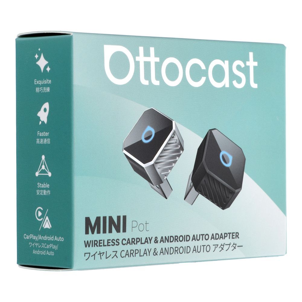 Garso adapteris automobiliui OTTOCAST Mini Cube T3 (CarPlay Android auto) juodas