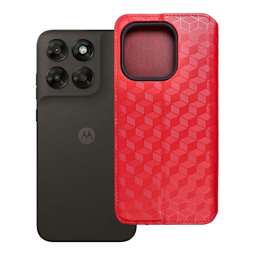 Flip case for Motorola G67 / G77 Cubic Book red