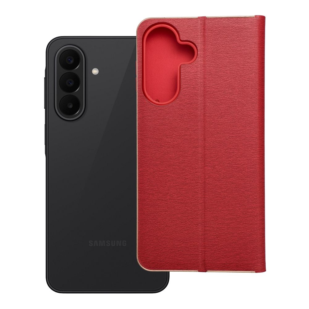Atverčiamas dėklas skirtas Samsung A27 Luna Book Gold raudonas
