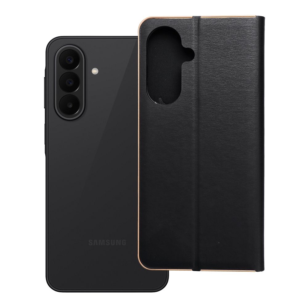 Atverčiamas dėklas skirtas Samsung A27 Luna Book Gold juodas