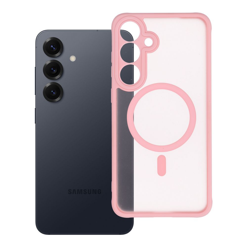 Case for Samsung S25 PLUS Full Matte Mag Cover compatible with MagSafe light pink