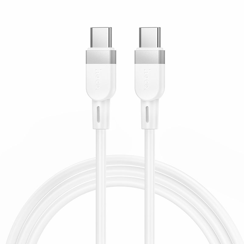 Laidas USB C į USB C Hoco 3A 60W silikoninis 1 m X109 baltas