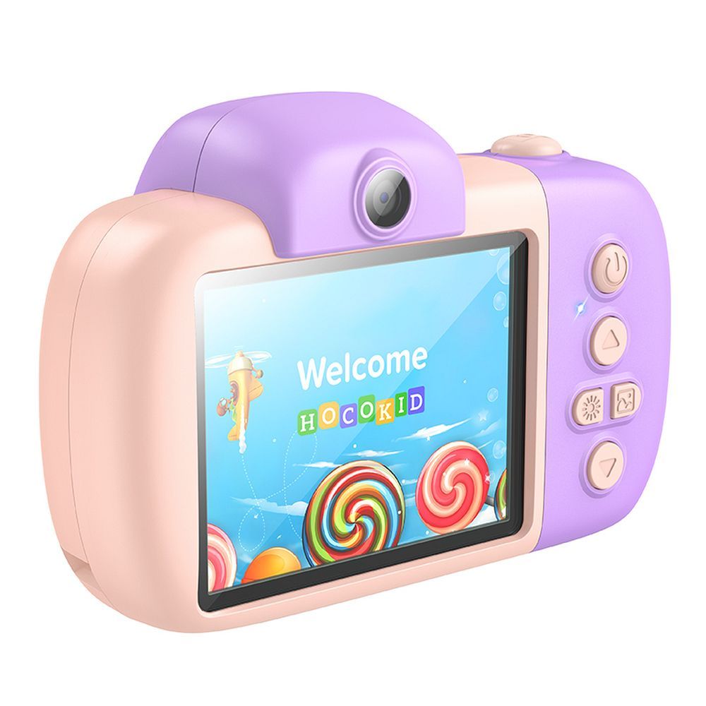 Skaitmeninė vaikiška kamera Hoco 2MP 2,4" Full HD DV201 rožinė