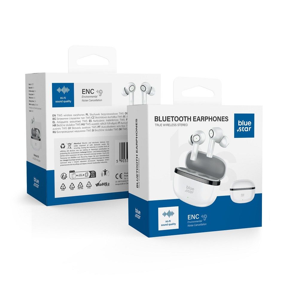 Belaidės ausinės Blue Star AC20C TWS ENC baltos