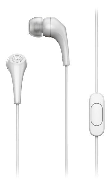 Wired earphones jack with mircophone 3,5mm MOTOROLA Ear Buds 2-S white