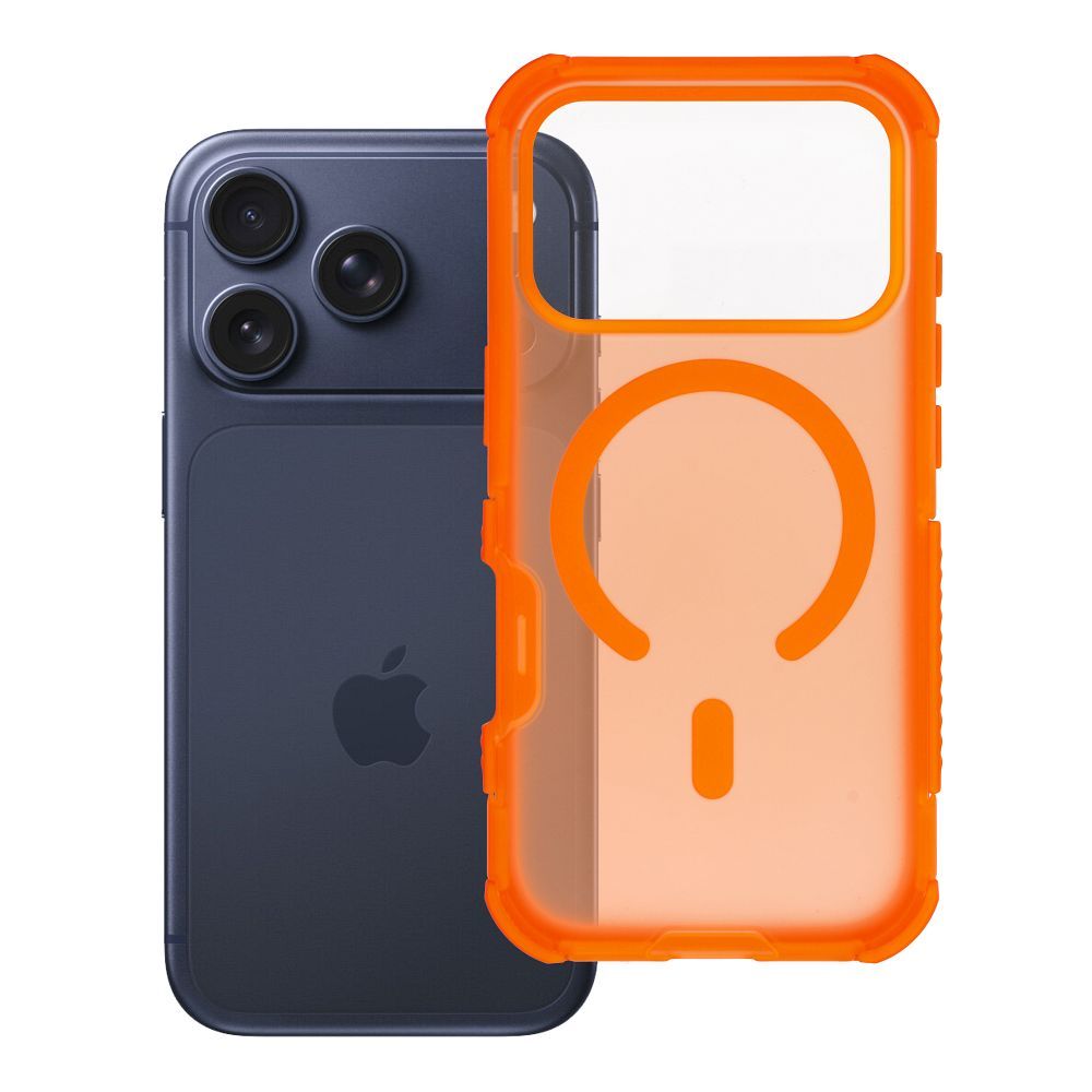 Case for iPhone 17 Pro / 18 Pro (low camera edge) Forcell F-Protect BumperX Premium compatible with MagSafe orange