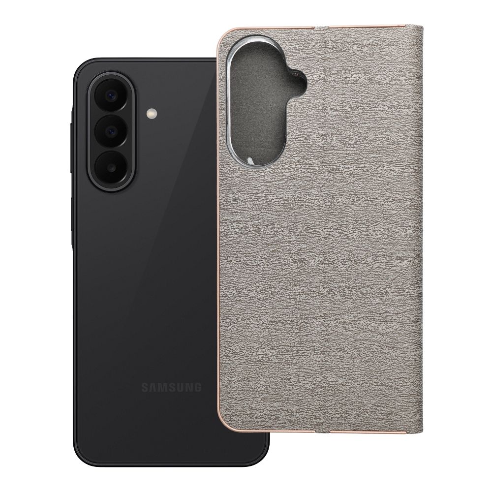 Atverčiamas dėklas skirtas Samsung A27 Luna Book Gold sidabrinis