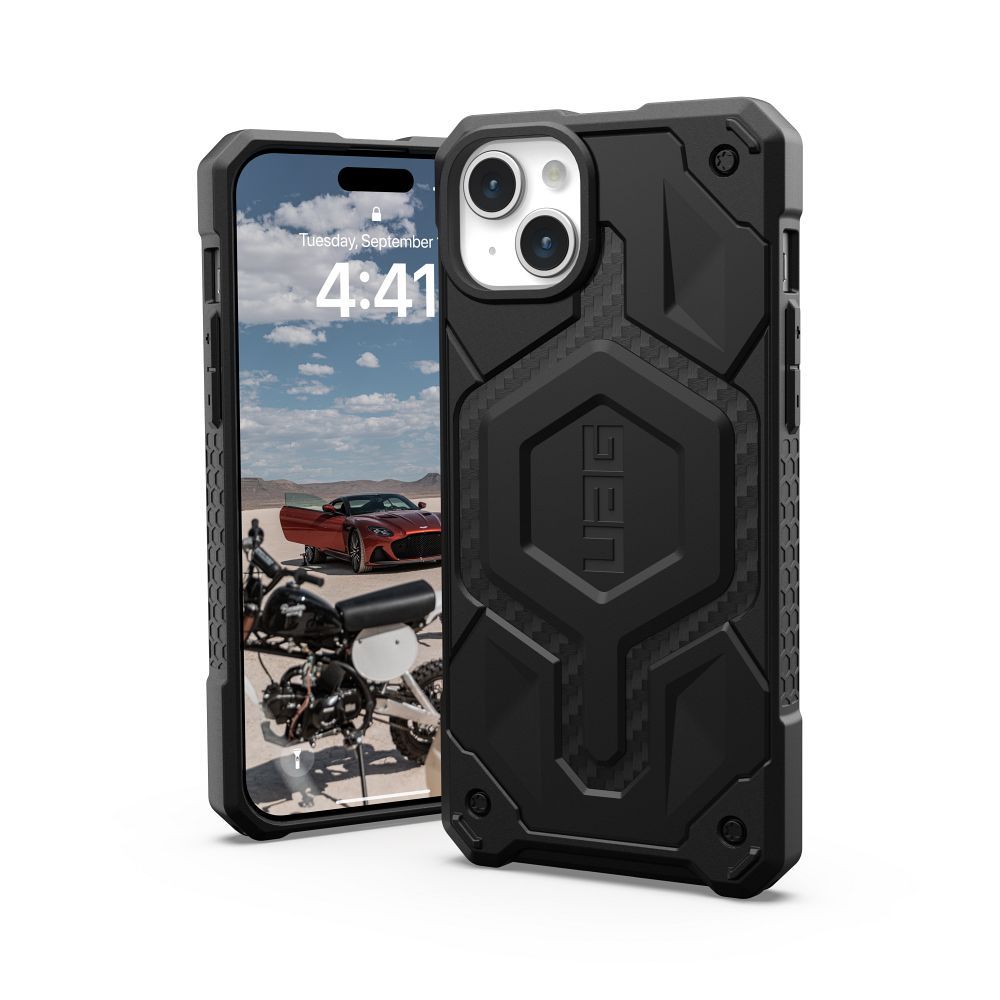 UAG Monarch Pro чехол с MagSafe для iPhone 15 Plus - чёрный карбон