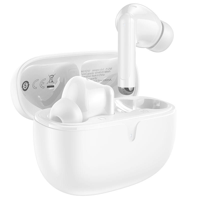 Borofone TWS Bluetooth Ausinės FQ10 Džiaugsmingos baltos