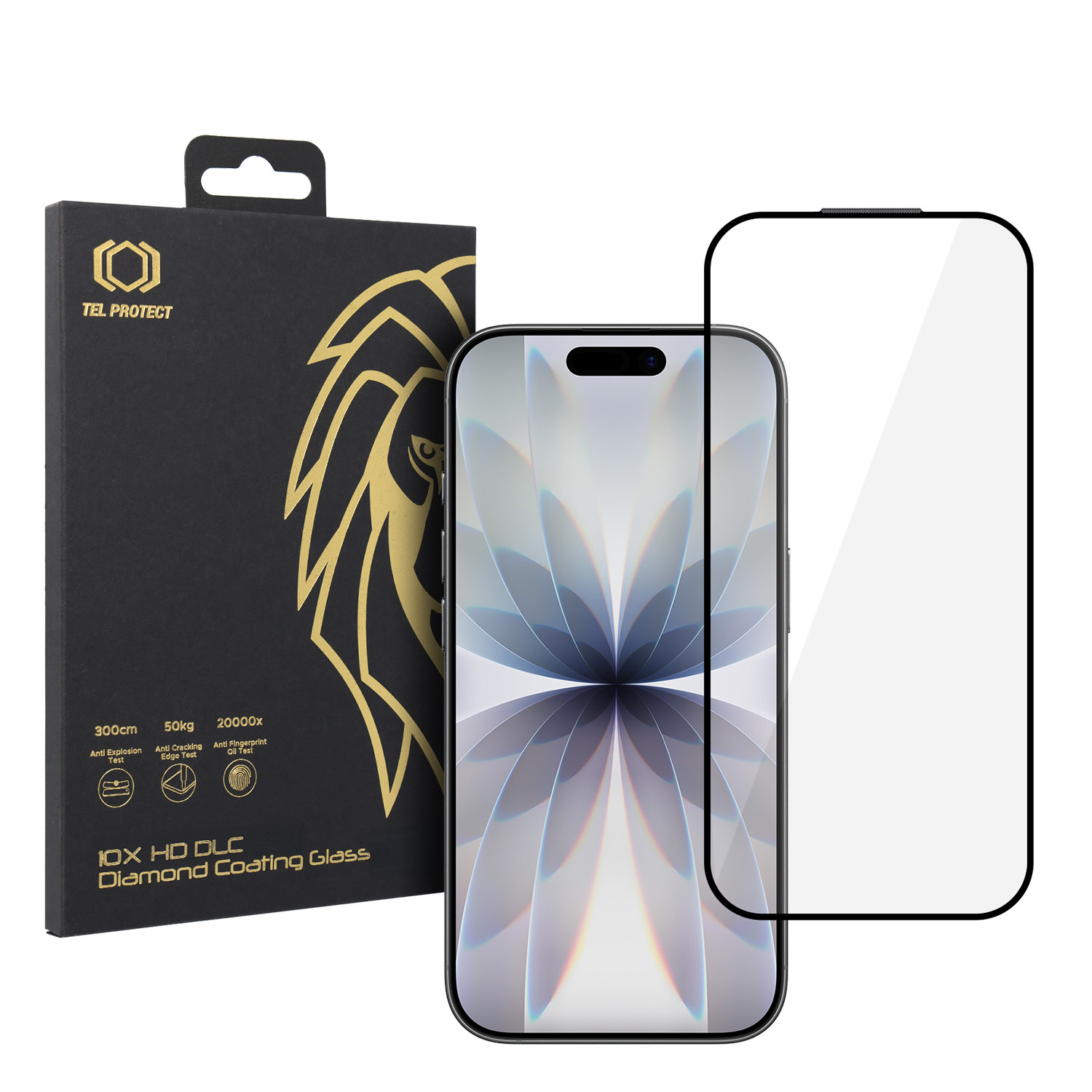 Grūdintas stiklas Tel Protect 10X HD DLC Diamond Coating skirtas Iphone 16 Pro/17