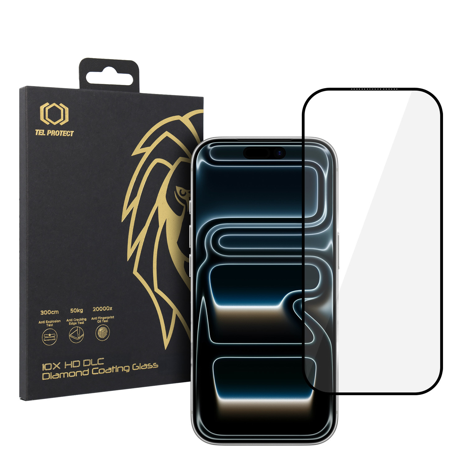 Grūdintas stiklas Tel Protect 10X HD DLC Diamond Coating skirtas Iphone 17 Pro
