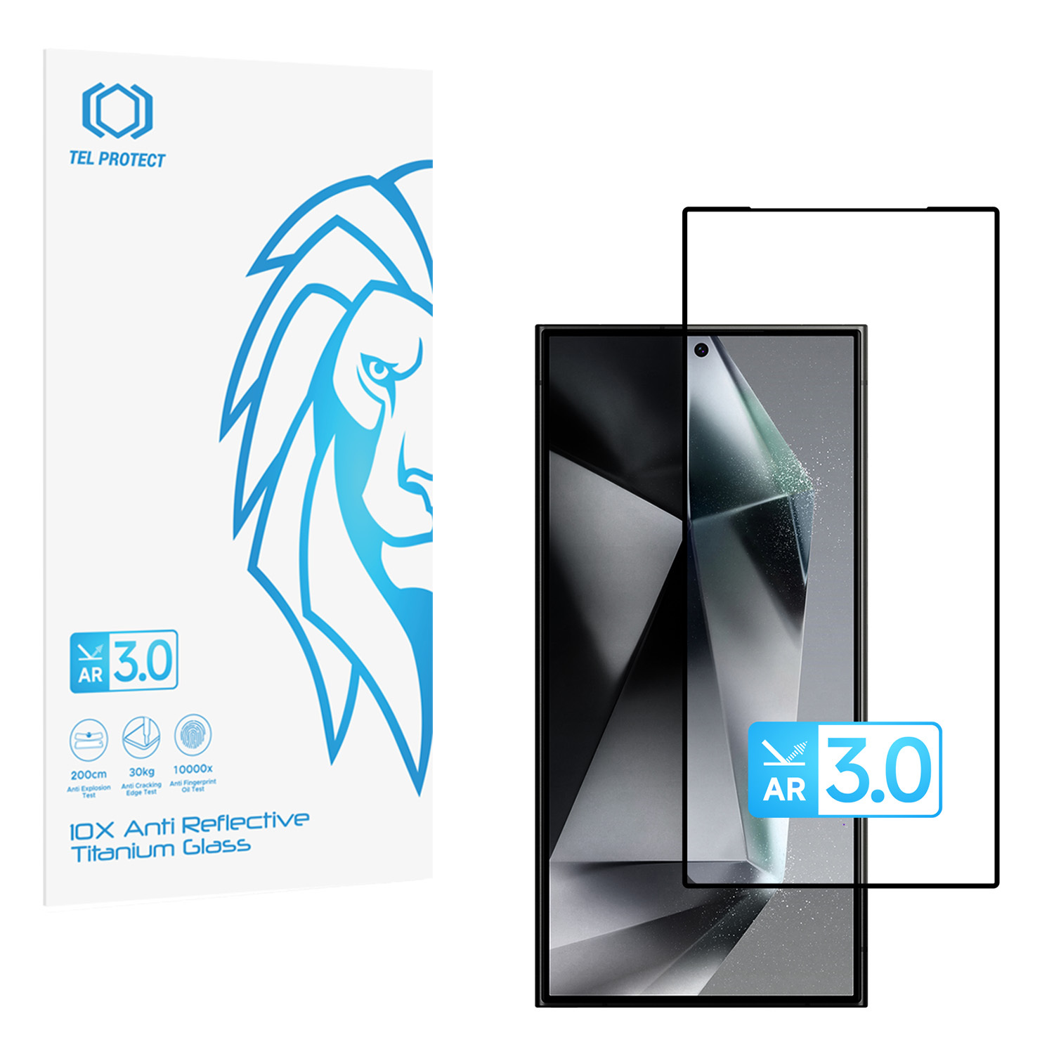 Grūdintas stiklas Tel Protect 10X AR 3.0 AntiReflective Titanium skirtas Samsung Galaxy S24/S25 (vokas)