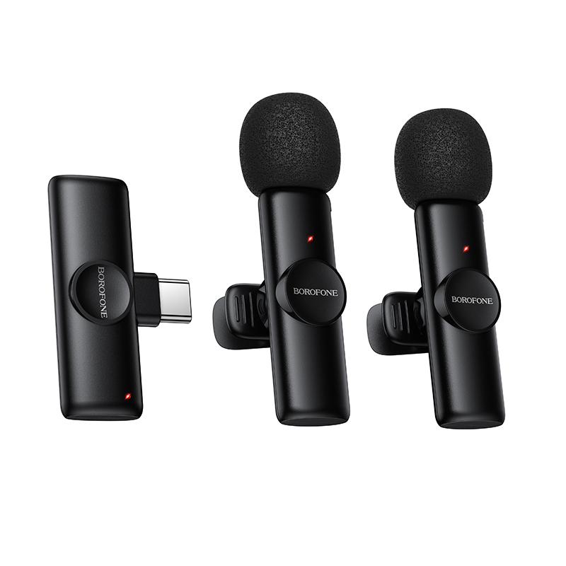 Borofone Lavalier wireless microphone BFK16A Winner Type C black - 2 pieces