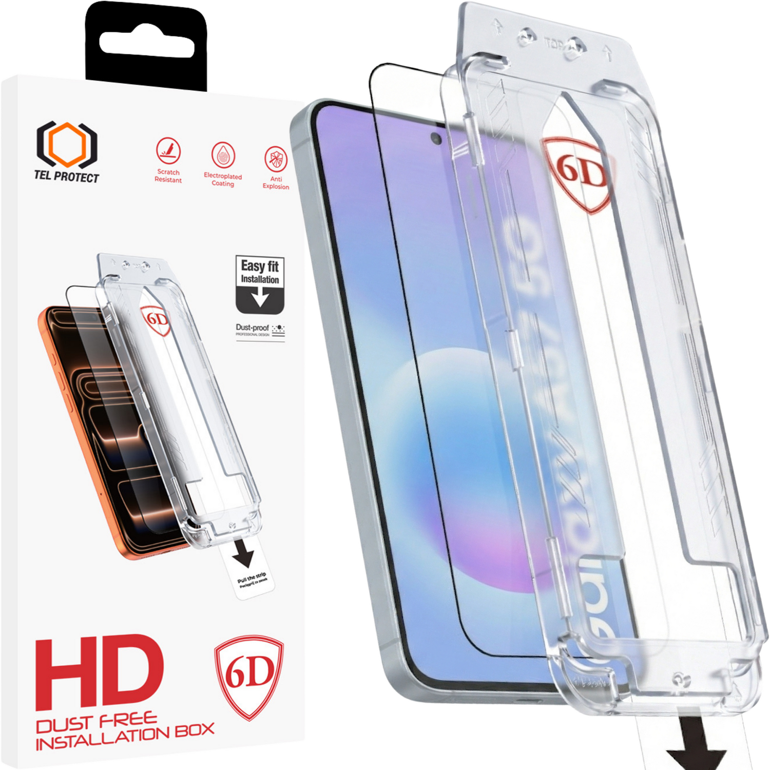 Tel Protect Dust-Free Easy Fit Full Glue 6D grūdintas stiklas skirtas Samsung Galaxy A36/A37 5G juodas