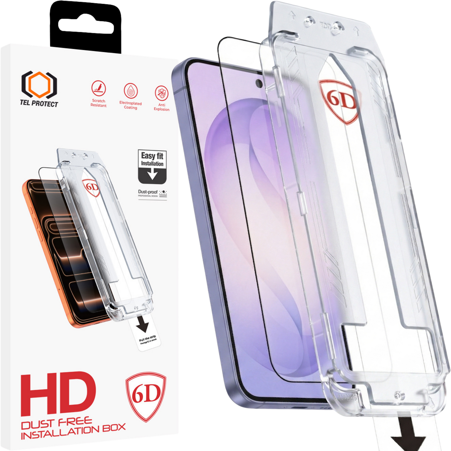 Tel Protect Dust-Free Easy Fit Full Glue 6D grūdintas stiklas skirtas Samsung Galaxy S26 Ultra juodas (su piršto atspaudo atrakinimu)