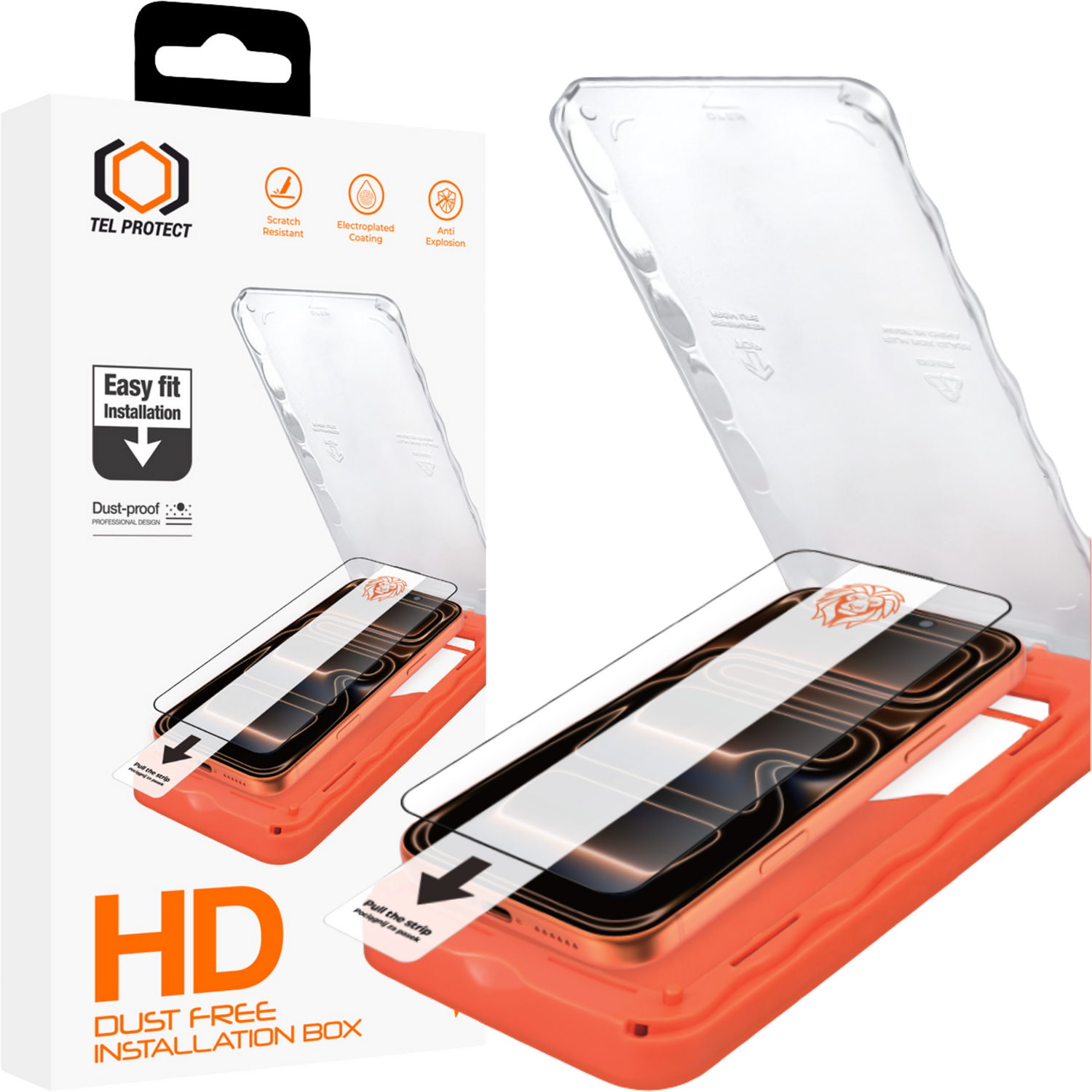 Tel Protect Dust-Free Easy Fit HD Titan grūdintas stiklas skirtas Iphone 17 Pro juodas