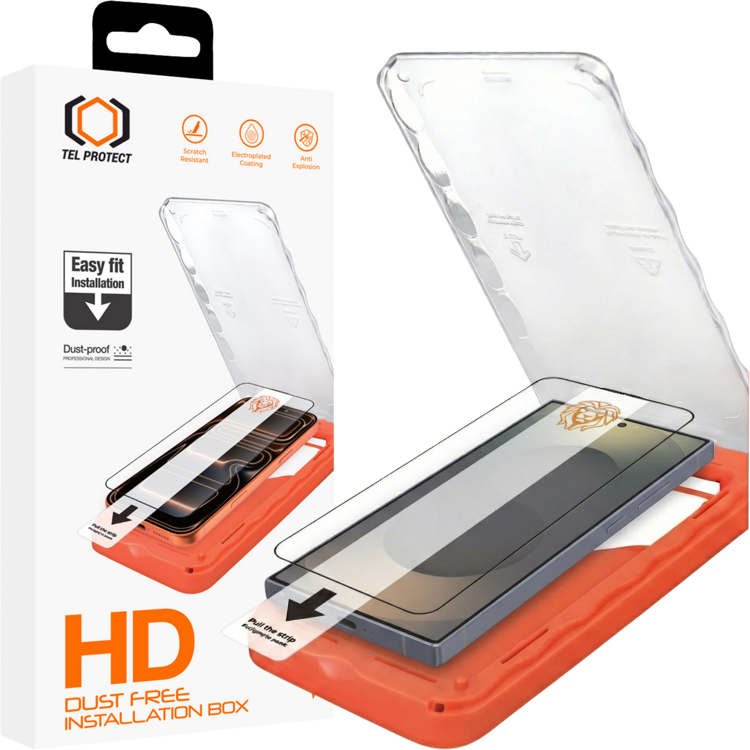 Tel Protect Dust-Free Easy Fit HD Titan grūdintas stiklas skirtas Samsung Galaxy S25 juodas (su piršto atspaudo atrakinimu)