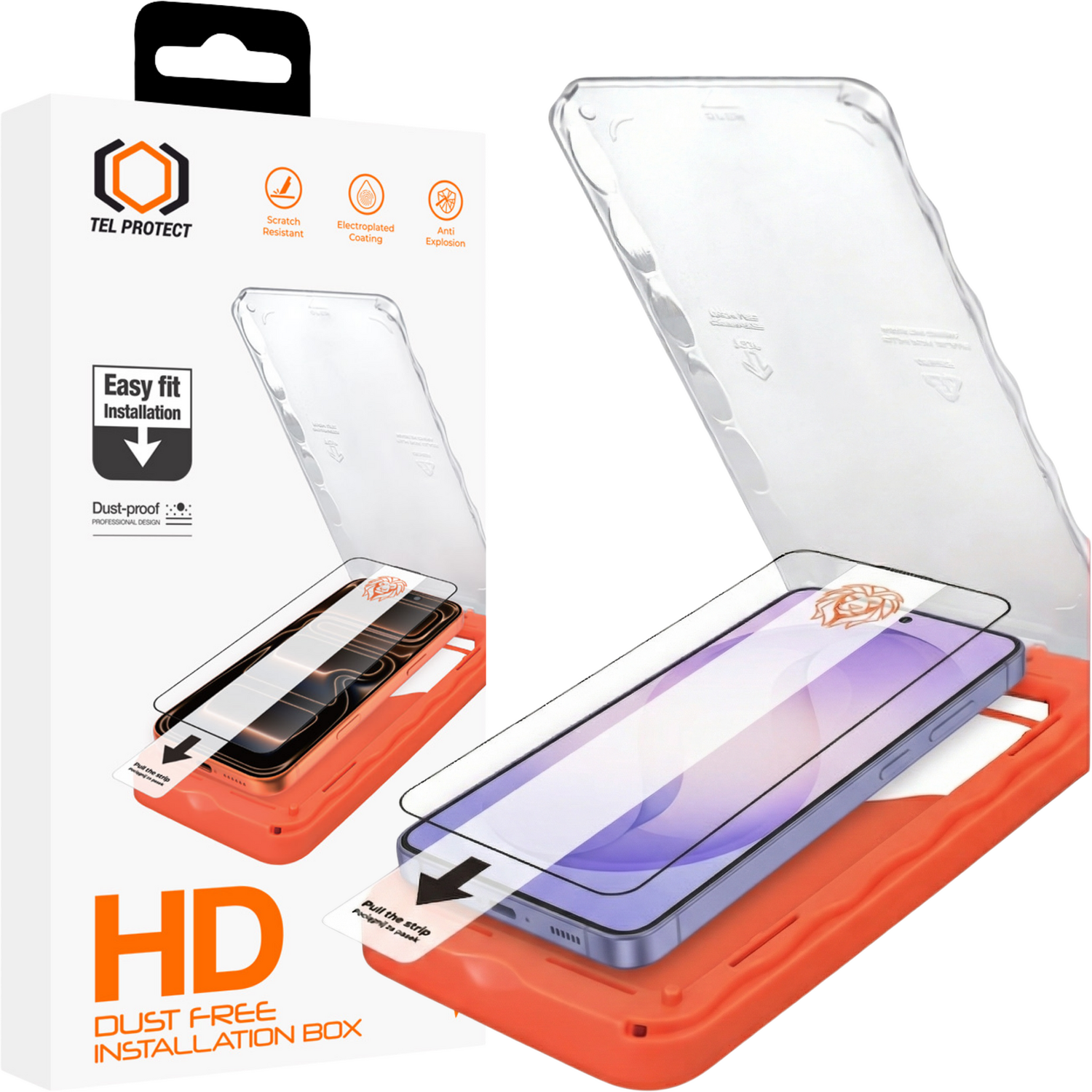 Tel Protect Dust-Free Easy Fit HD Titan grūdintas stiklas skirtas Samsung Galaxy S26 Ultra juodas (su piršto atspaudo atrakinimu)
