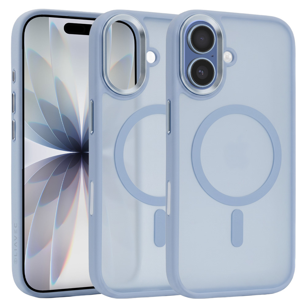 Liavec Cloudy Case with Metal Camera Frame for Iphone 17 blue (Camera Control Button)