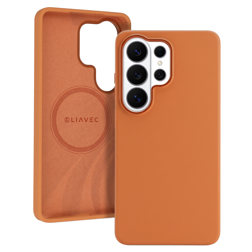 Liavec Silky Case with Metal Camera Frame for Samsung Galaxy S26 Ultra orange