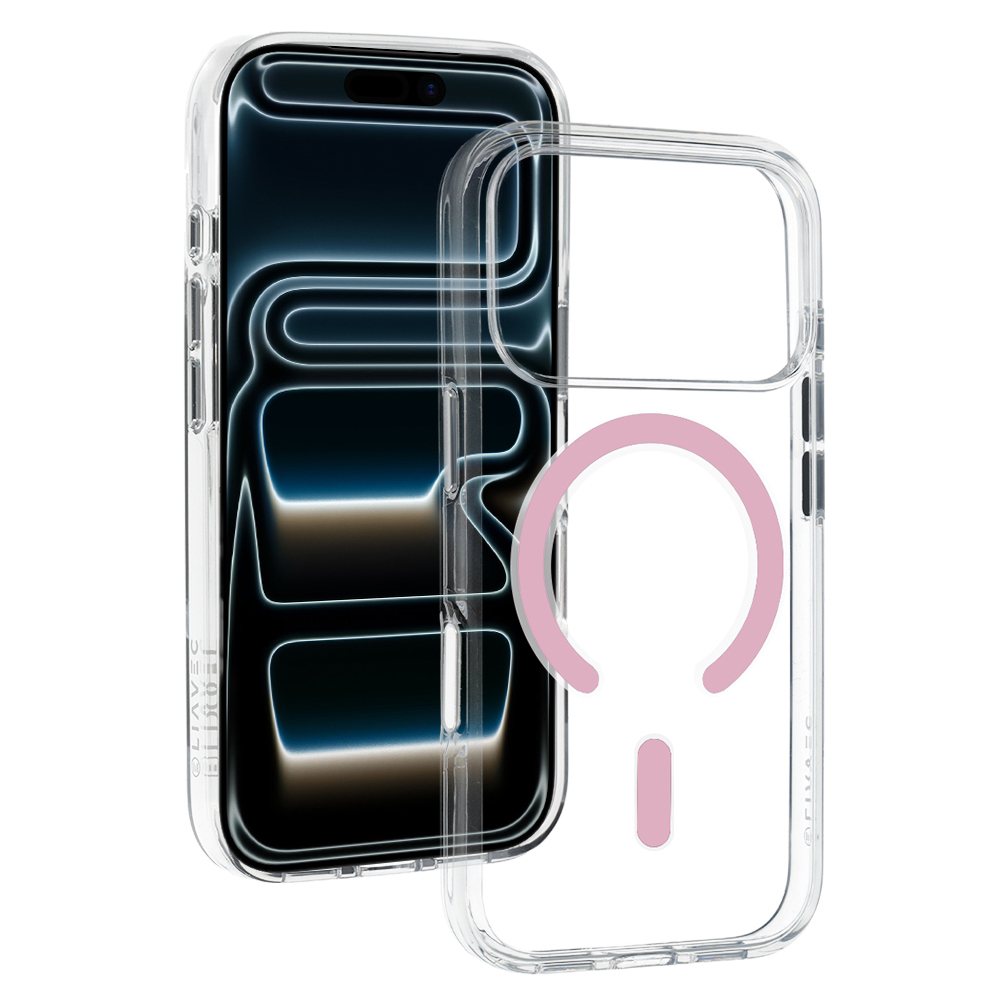 Liavec Pure dėklas, skirtas Iphone 17 Pro Max/18 Pro Max, rožinis (kameros valdymo mygtukas)