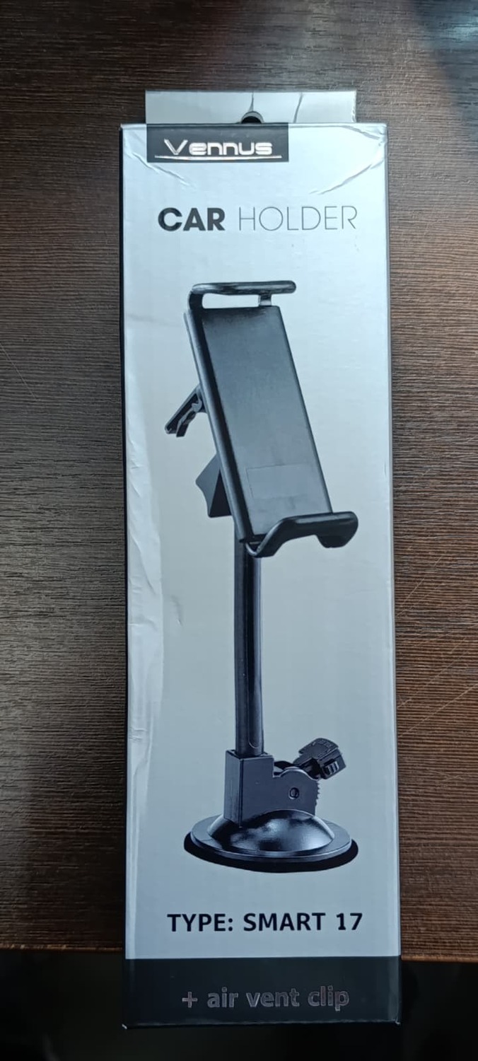 Automobilinis laikiklis VENNUS - SMART 17 /tvirtinamas prie ventiliacijos grotelių ir priekinio stiklo/ (pažeista pakuotė)