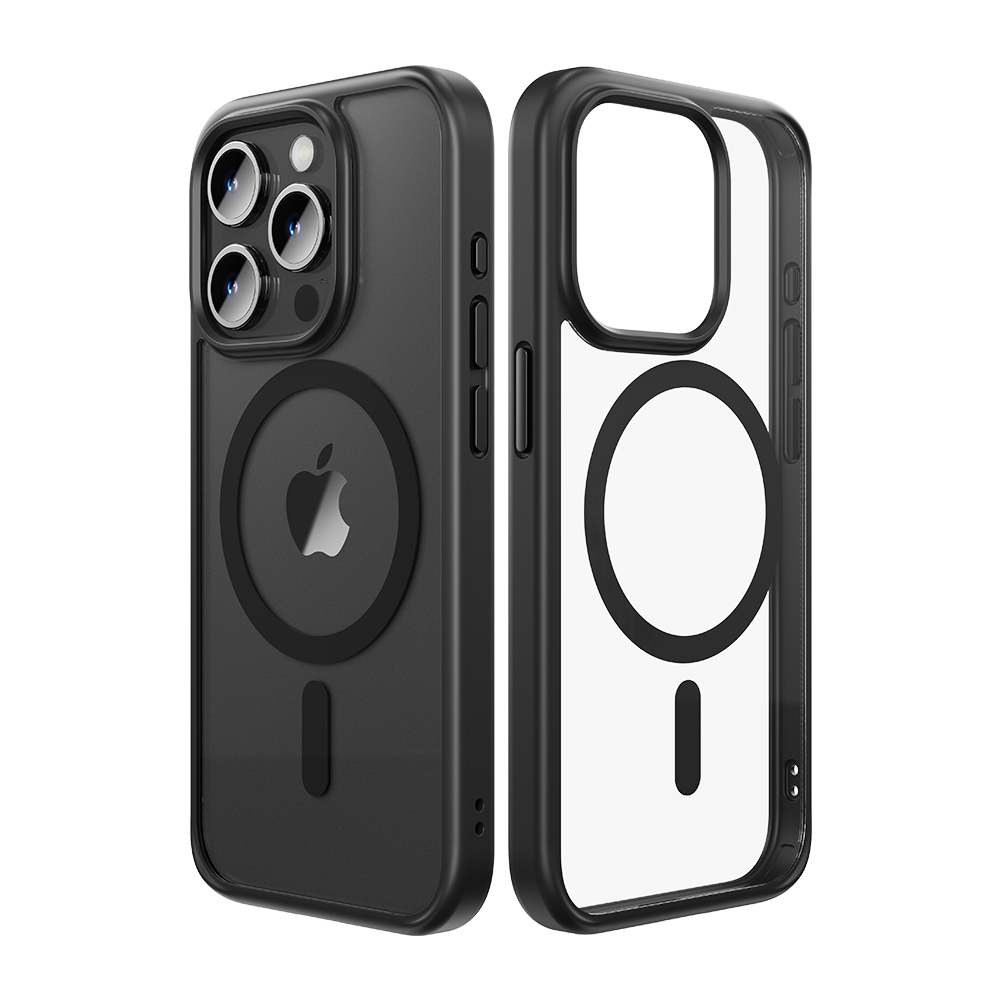 Rock Guard Series магнитный чехол для Iphone 15 Plus, прозрачный-черный