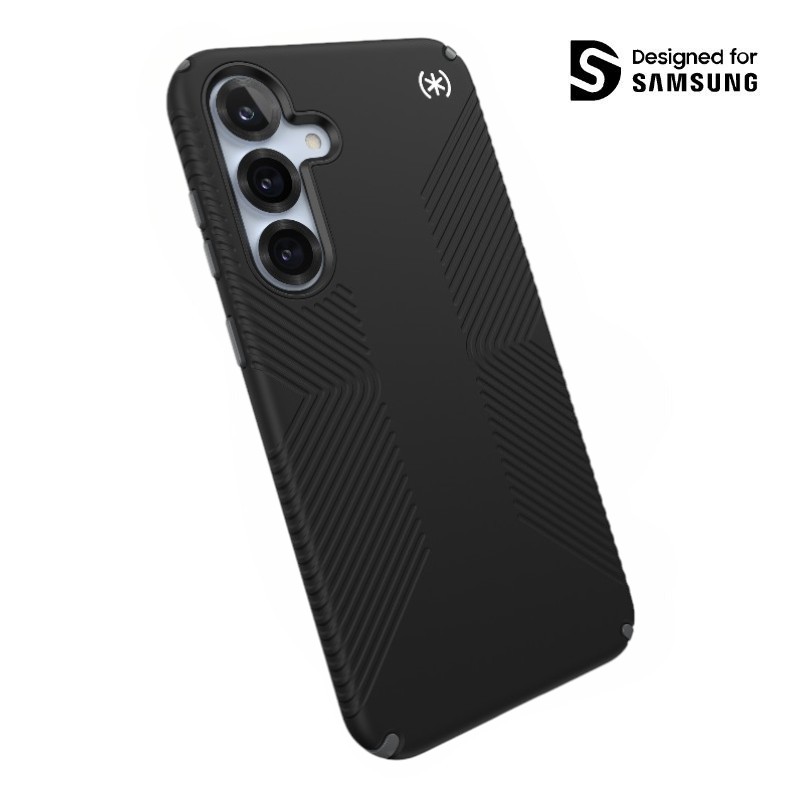 Speck Presidio2 Grip case for Samsung Galaxy S25+ / S24+, Black / Slate Grey