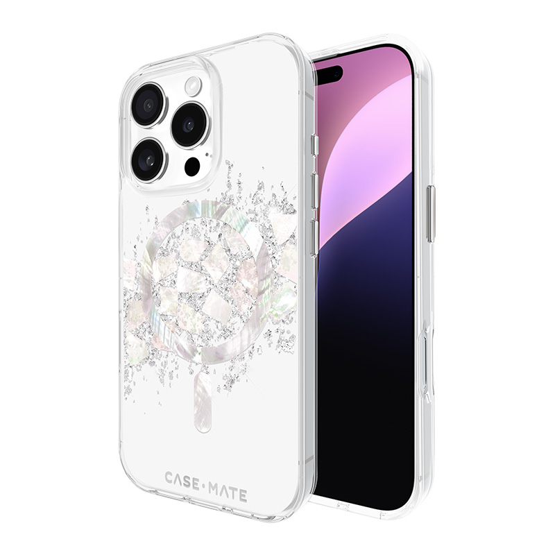 Case-Mate Karat MagSafe dėklas su perlamutro intarpais, skirtas iPhone 16 Pro, „A Touch of Pearl“